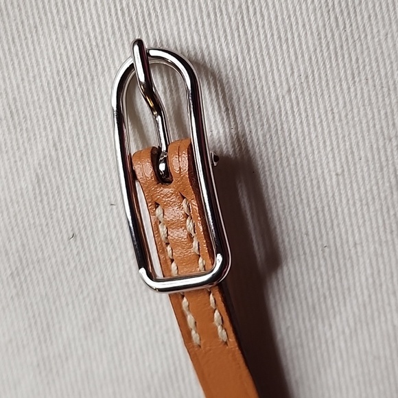 Hermes Natural Leather Palladium Quadruple Tour Bracelet - Picture 5 of 15